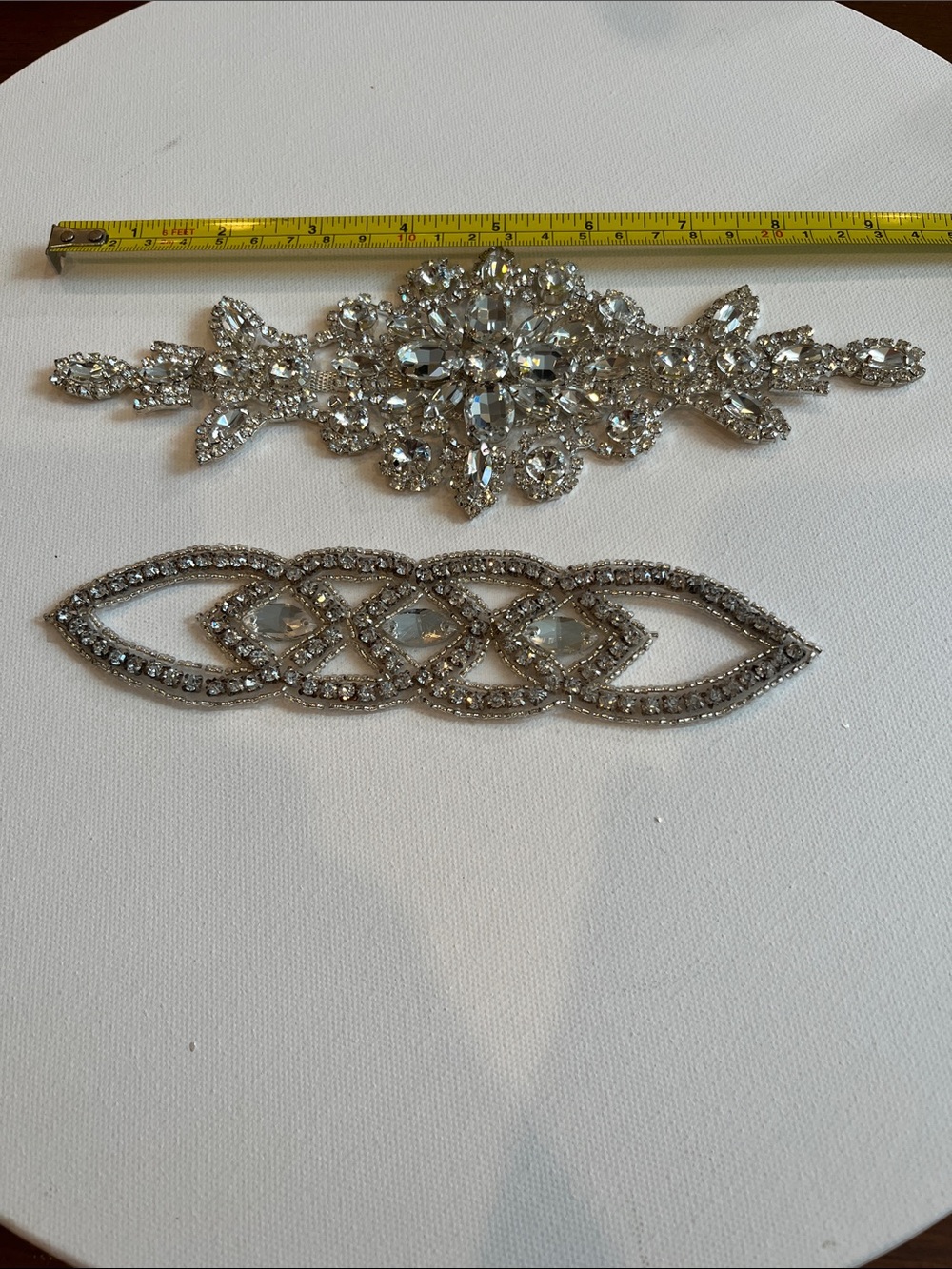 Crystal Clear Rhinestone Bridal Appliqués - Silver